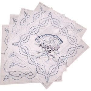 Vintage Nojae Of Fairway Needlecraft Handmade Set Of 5 Embroidered Patterns 18"